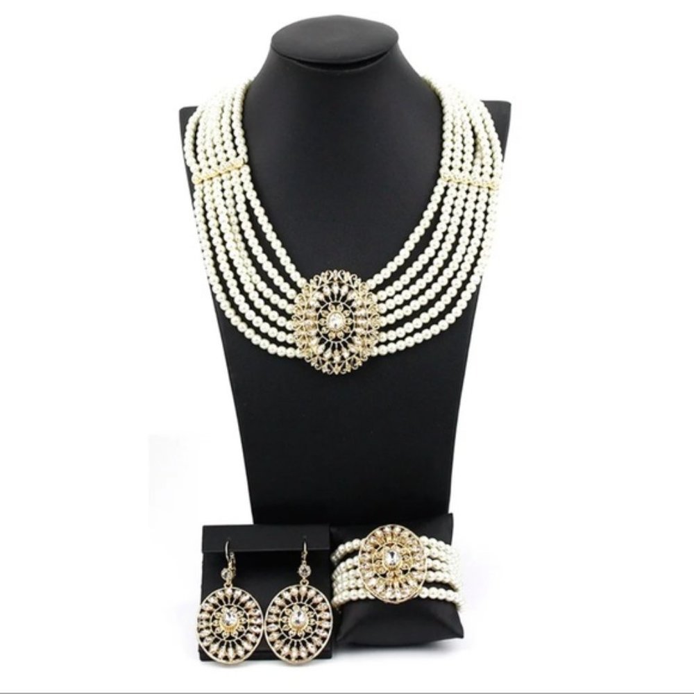 Jewelry Set Faux Pearl Bridal Set